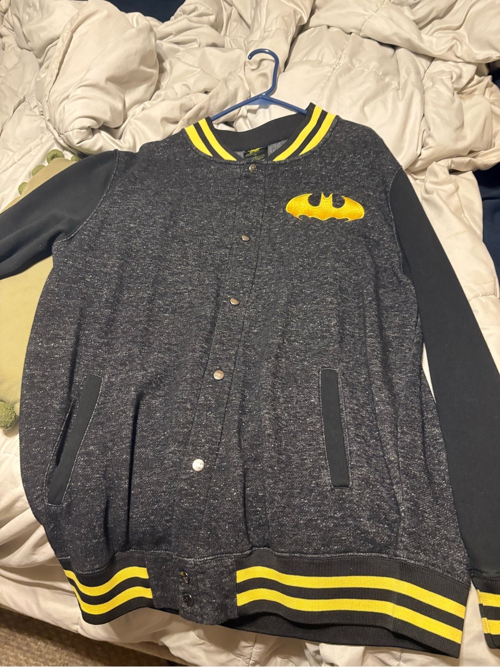 DC Comics Black and Yellow Batman Varsity Jacket